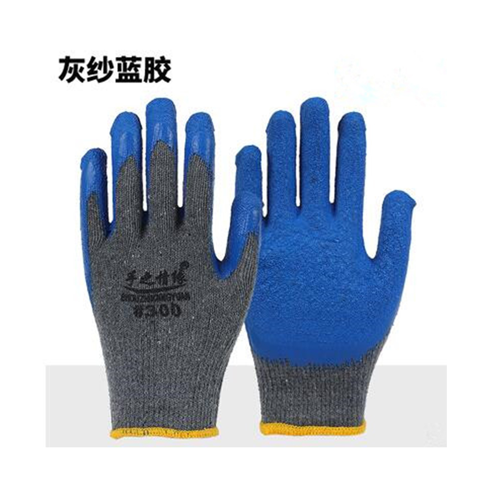 线皱挂胶手套